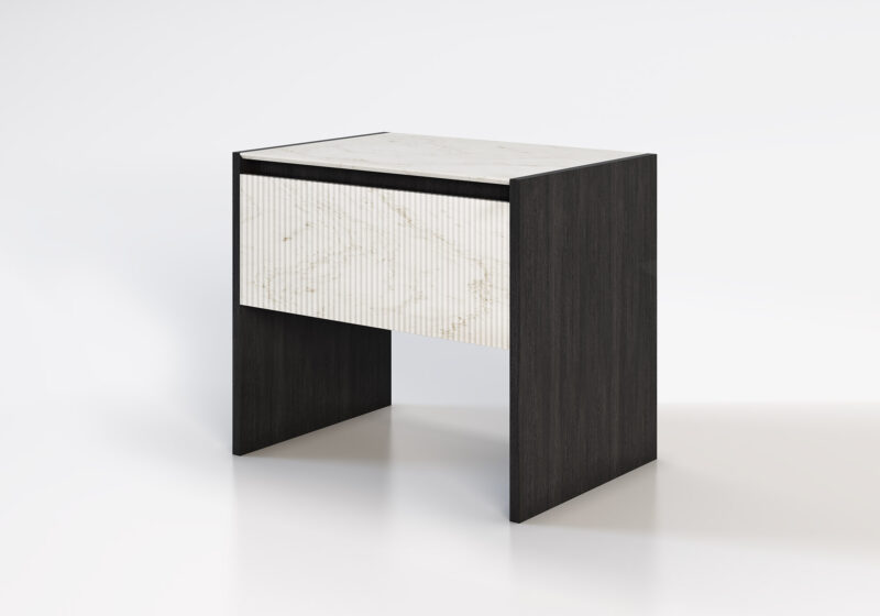 Marble and wood bedside table, Alasia