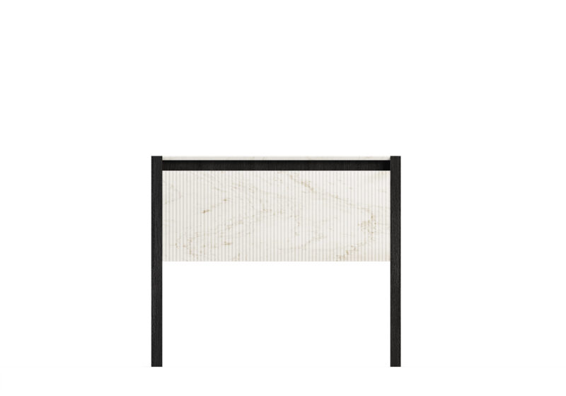Marble and wood bedside table, Alasia - Image 2