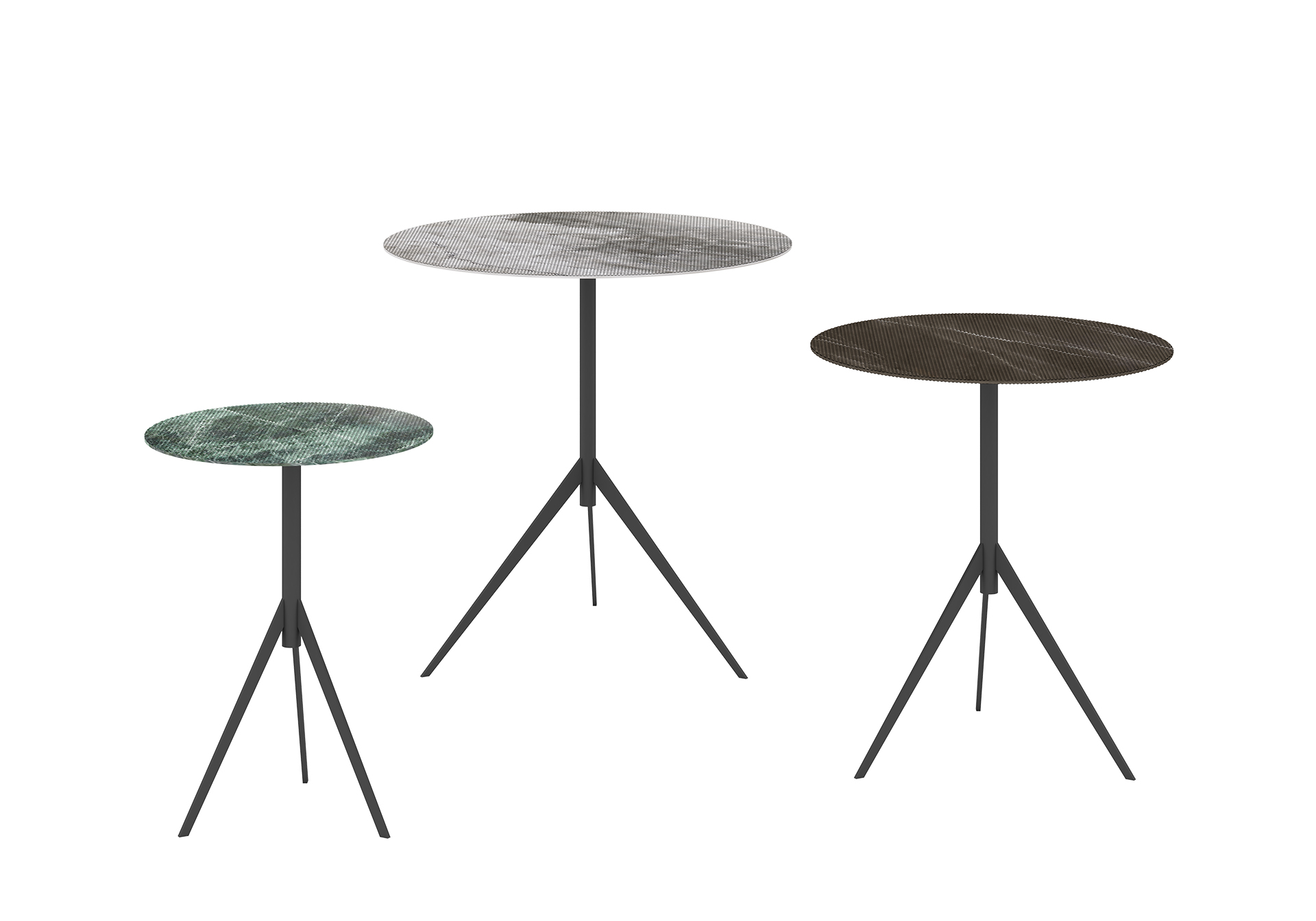 Trio of marble side tables, Avior