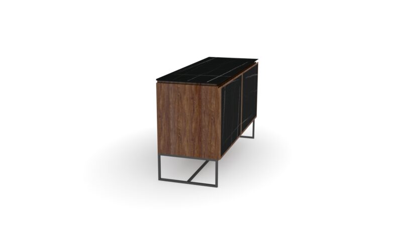 Marble and wood sideboard with metal legs, Naos - Image 2