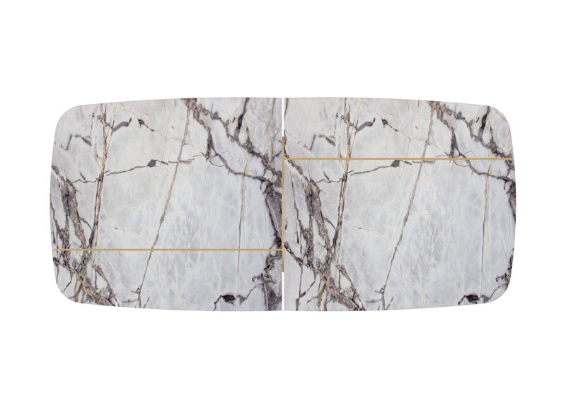 Semioval modular marble table, Lionrock - Image 2
