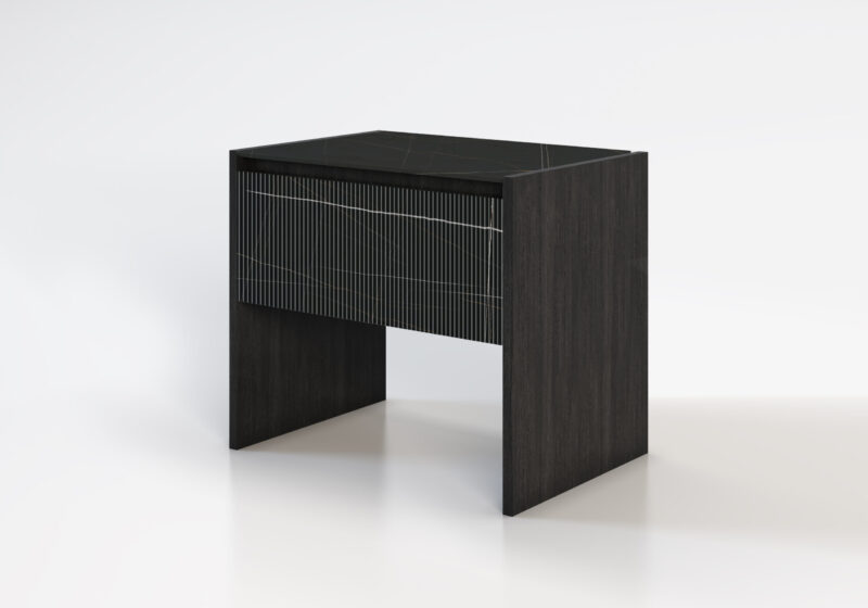 Marble and wood bedside table, Alasia - Image 7