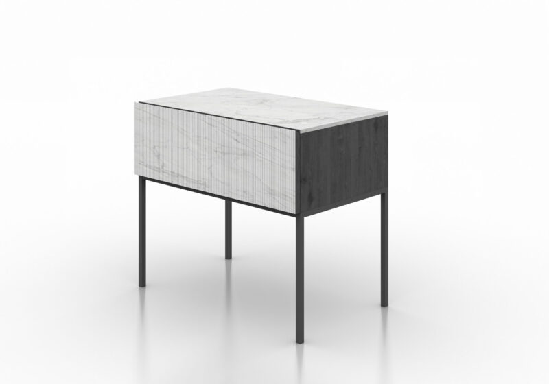 Marble, wood and metal bedside table, Maia - Image 19