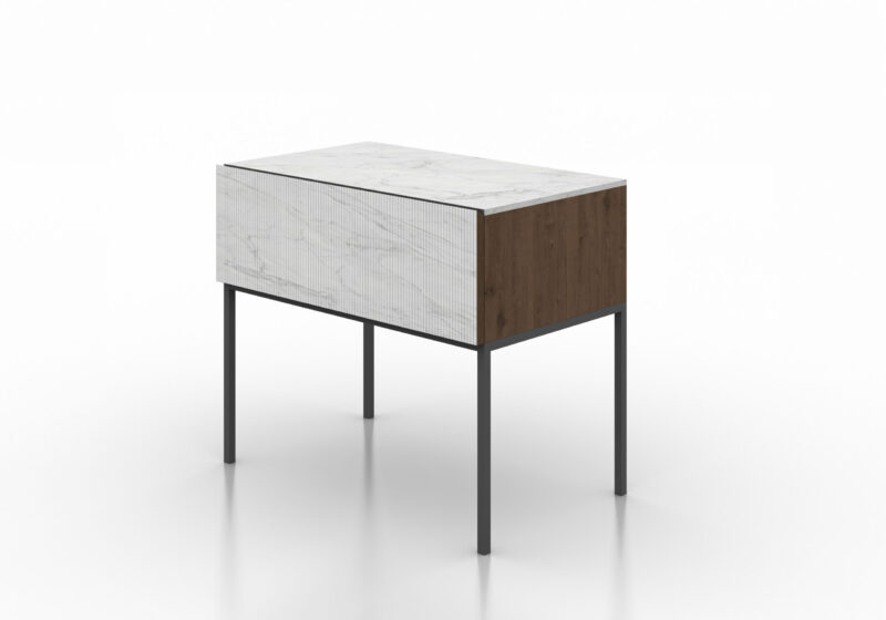 Marble, wood and metal bedside table, Maia - Image 17