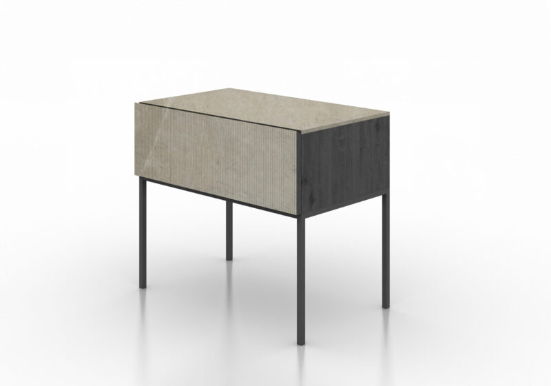Marble, wood and metal bedside table, Maia - Image 15