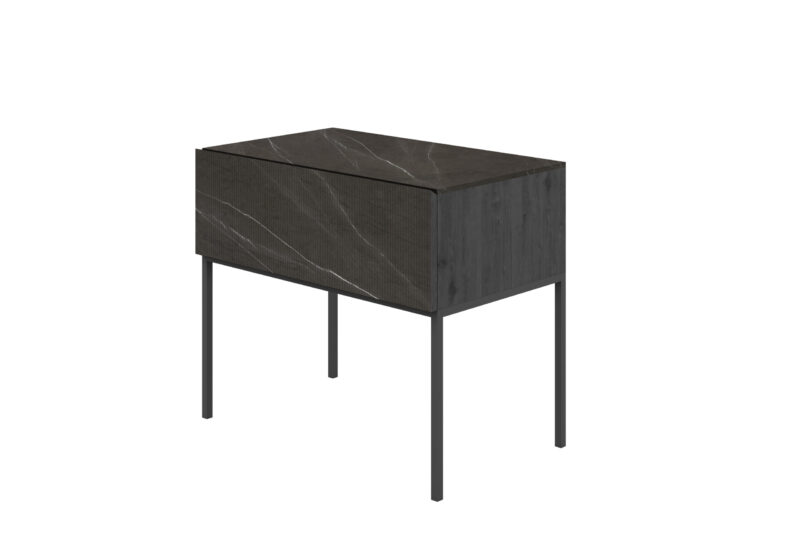 Marble, wood and metal bedside table, Maia - Image 7