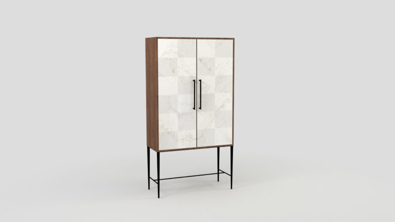 Marble living-room cupboard with metal legs, Tabit - Image 19