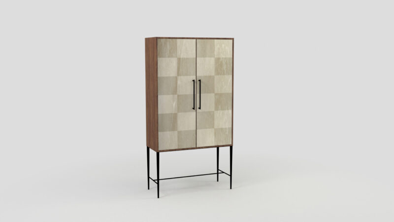 Marble living-room cupboard with metal legs, Tabit - Image 15
