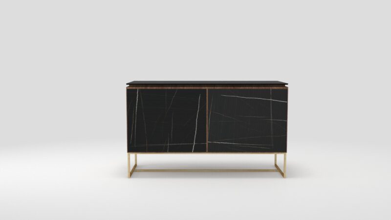 Marble and wood sideboard with metal legs, Naos - Image 17