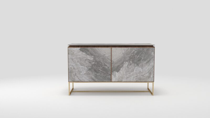 Marble and wood sideboard with metal legs, Naos - Image 15