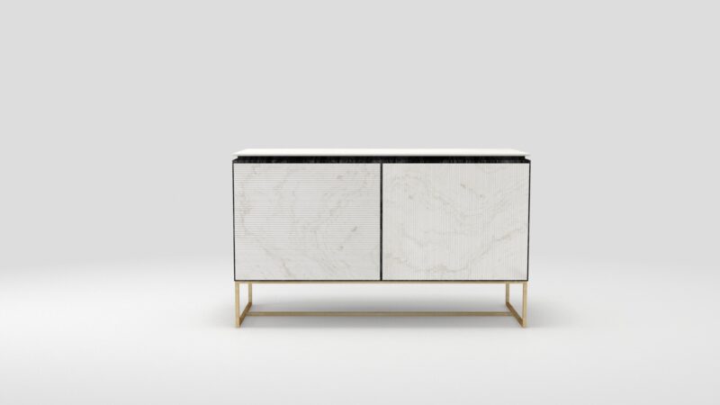 Marble and wood sideboard with metal legs, Naos - Image 11