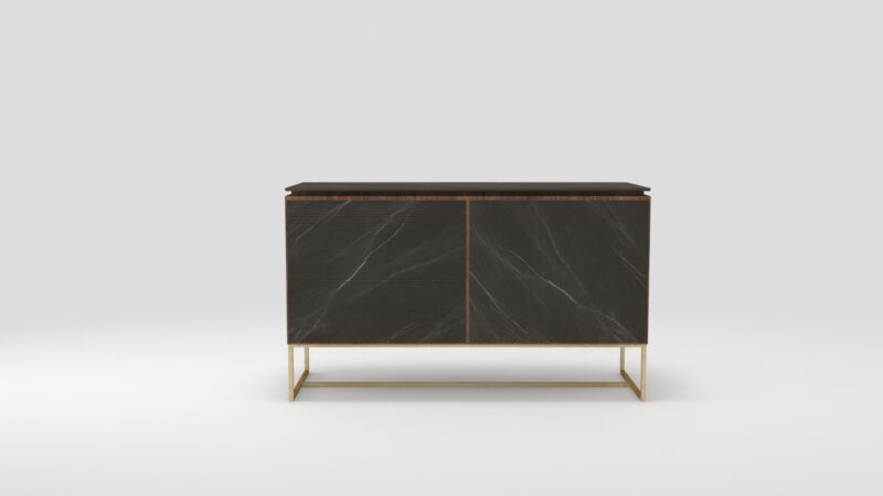 Marble and wood sideboard with metal legs, Naos - Image 7