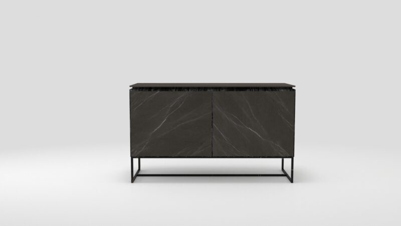 Marble and wood sideboard with metal legs, Naos - Image 4