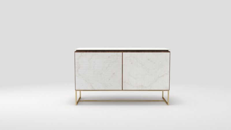 Marble and wood sideboard with metal legs, Naos - Image 10