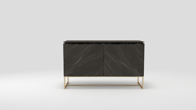 Marble and wood sideboard with metal legs, Naos - Image 6