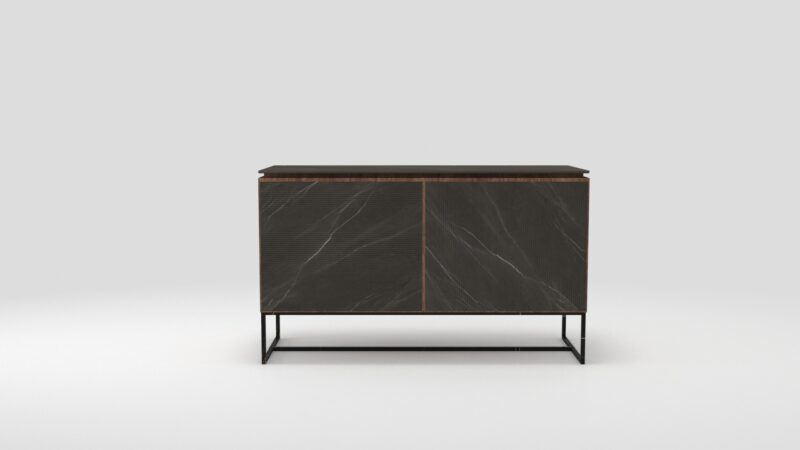 Marble and wood sideboard with metal legs, Naos - Image 5