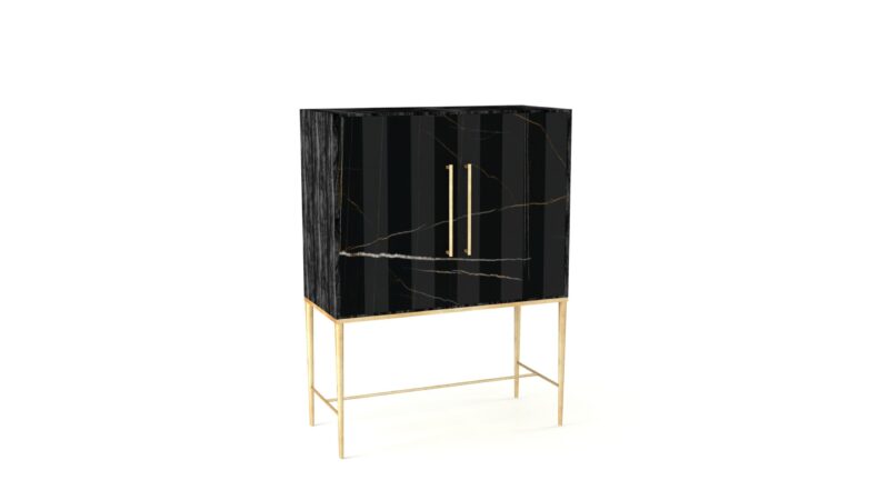 Marble living-room cupboard with metal legs, Tabit - Image 38