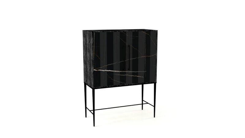 Marble living-room cupboard with metal legs, Tabit - Image 37