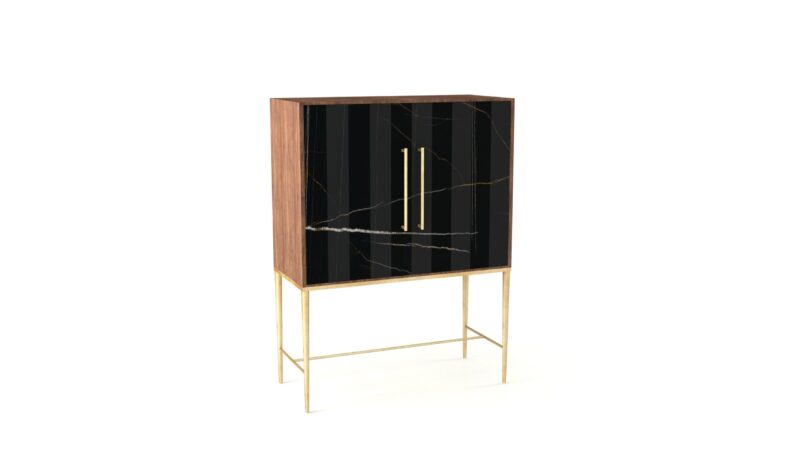Marble living-room cupboard with metal legs, Tabit - Image 36