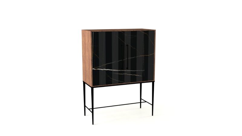 Marble living-room cupboard with metal legs, Tabit - Image 35