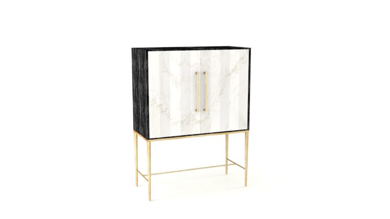 Marble living-room cupboard with metal legs, Tabit - Image 34