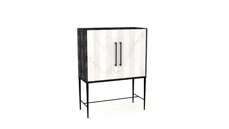 Marble living-room cupboard with metal legs, Tabit - Image 33