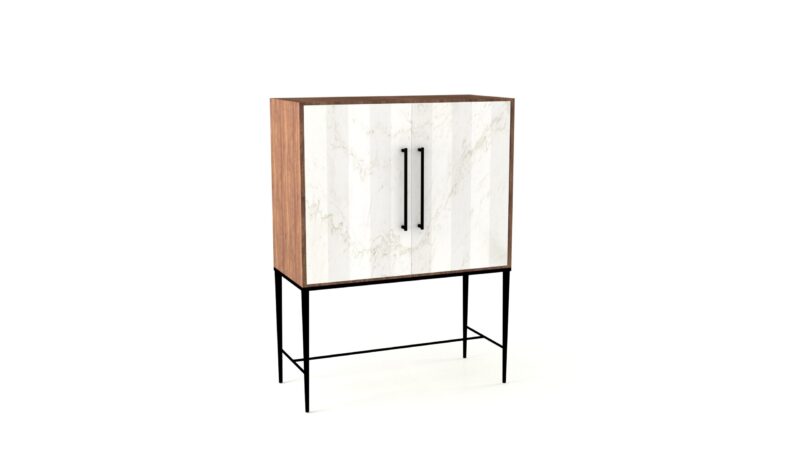 Marble living-room cupboard with metal legs, Tabit - Image 31