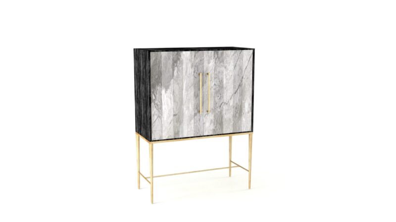Marble living-room cupboard with metal legs, Tabit - Image 30