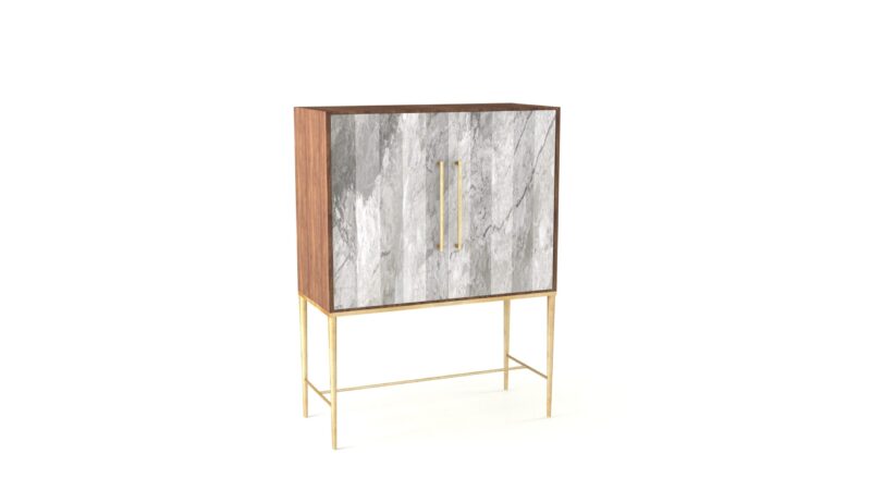 Marble living-room cupboard with metal legs, Tabit - Image 28