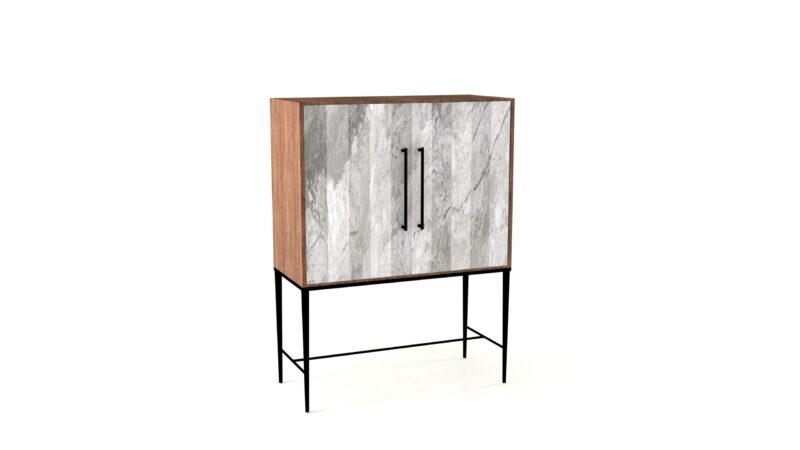 Marble living-room cupboard with metal legs, Tabit - Image 27