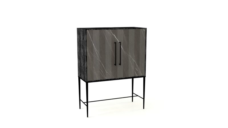 Marble living-room cupboard with metal legs, Tabit - Image 25