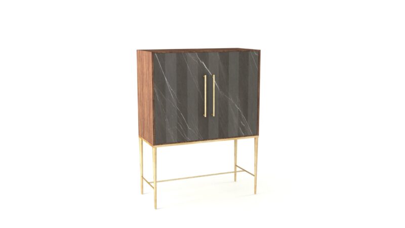 Marble living-room cupboard with metal legs, Tabit - Image 24