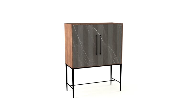 Marble living-room cupboard with metal legs, Tabit - Image 23