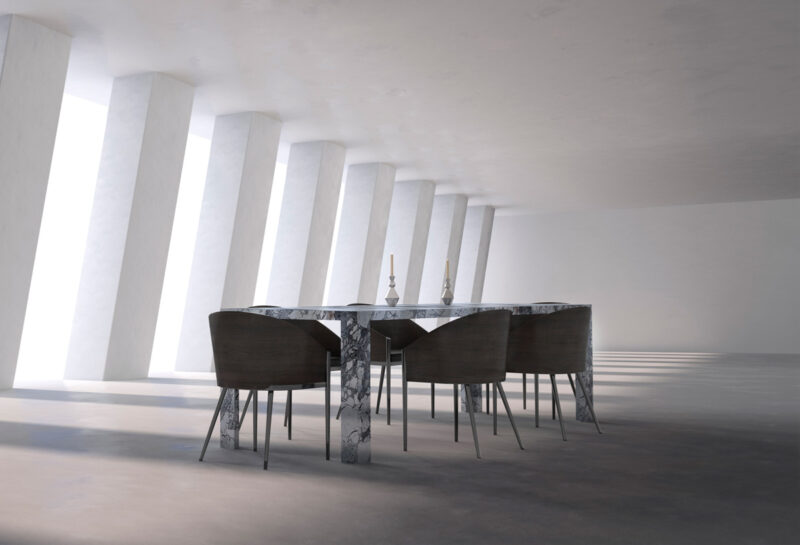 Mesa rectangular de mármol Hamal