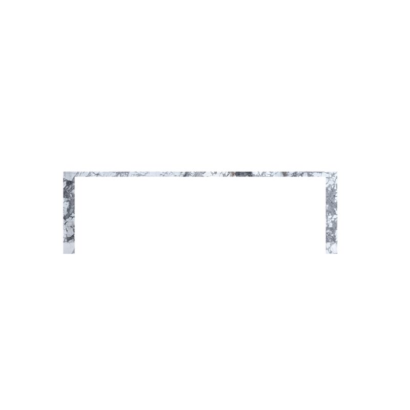 Mesa rectangular de mármol gris grande frente